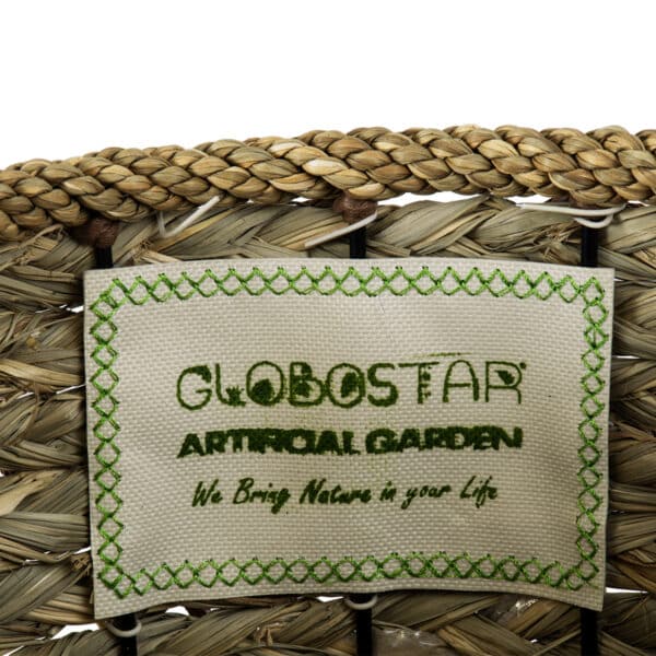 GloboStar® Artificial Garden SAMOS 20304 Διακοσμητικό Πλεκτό Καλάθι - Κασπώ Γλάστρα - Flower Pot Μπεζ με Καφέ Φ27cm x Υ45cm | 29,93 €