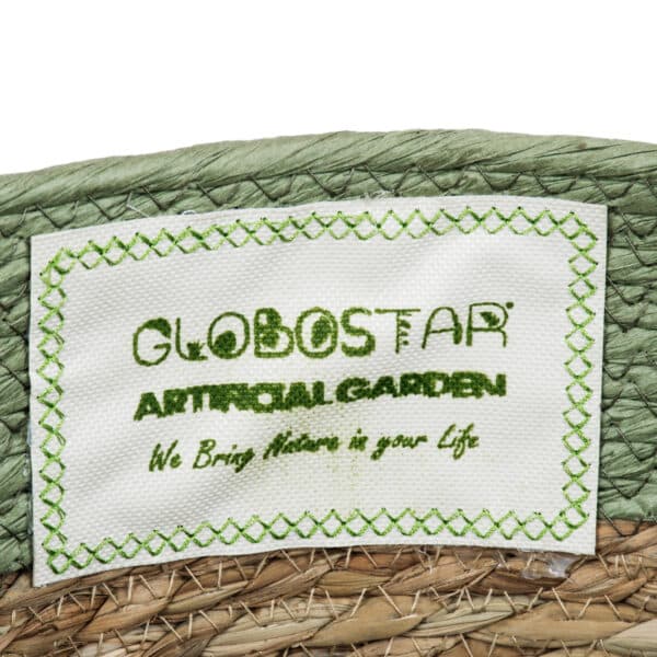 GloboStar® Artificial Garden SERIFOS 20328 Διακοσμητικό Πλεκτό Καλάθι - Κασπώ Γλάστρα - Flower Pot Μπεζ με Κυπαρισσί Φ32cm x Υ28cm | 26,32 €