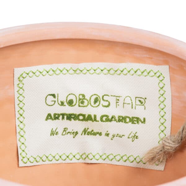 GloboStar® Artificial Garden CHIOS 20462 Κρεμαστό Πήλινο Κεραμικό Κασπώ Γλάστρα - Flower Pot Κεραμιδί με Λευκό Φ19.5cm x Υ11.5cm | 24,33 €