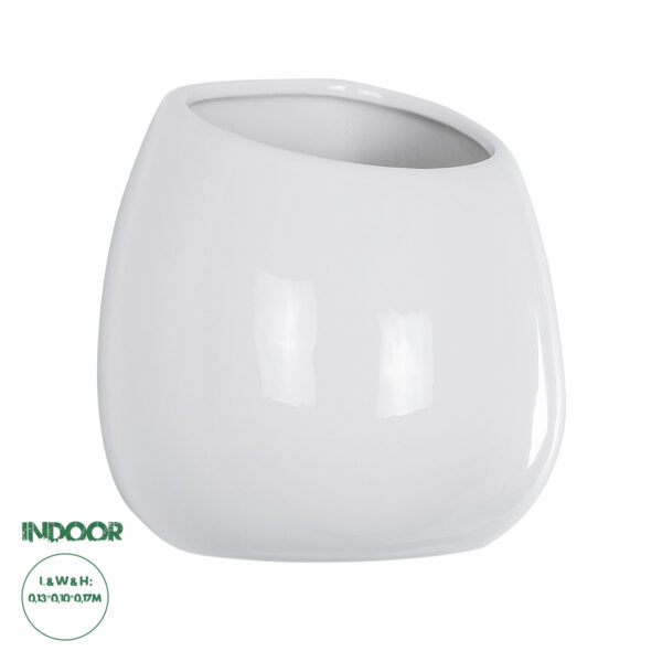 GloboStar® Artificial Garden GRENADA 20537 Διακοσμητικό Κεραμική Γλάστρα Λευκή Φ12 x Υ13 | 8,82 €