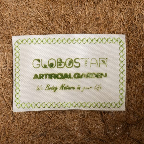 GloboStar® Artificial Garden SALAMINA 20560 Κρεμαστό Διακοσμητικό Κασπώ Γλάστρα - Flower Pot από Φλοιό Καρύδας Καφέ με Μαύρη Μεταλλική Βάση Φ25 x Υ14cm | 8,11 €