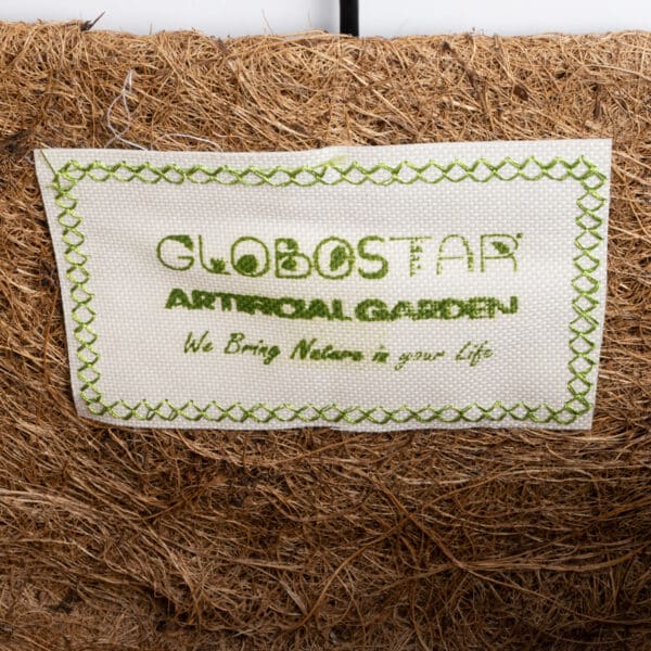 GloboStar® Artificial Garden KOUFONISIA 20562 Κρεμαστό Διακοσμητικό Κασπώ Γλάστρα - Flower Pot από Φλοιό Καρύδας Καφέ με Μαύρη Μεταλλική Βάση Φ30 x Υ33cm | 8,91 €