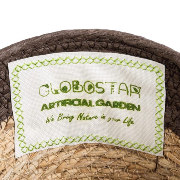 GloboStar® Artificial Garden LEFKADA 20574 Διακοσμητικό Πλεκτό Κασπώ Γλάστρα - Flower Pot Μπεζ με Καφέ Φ18 x Υ15cm | 9,58 €