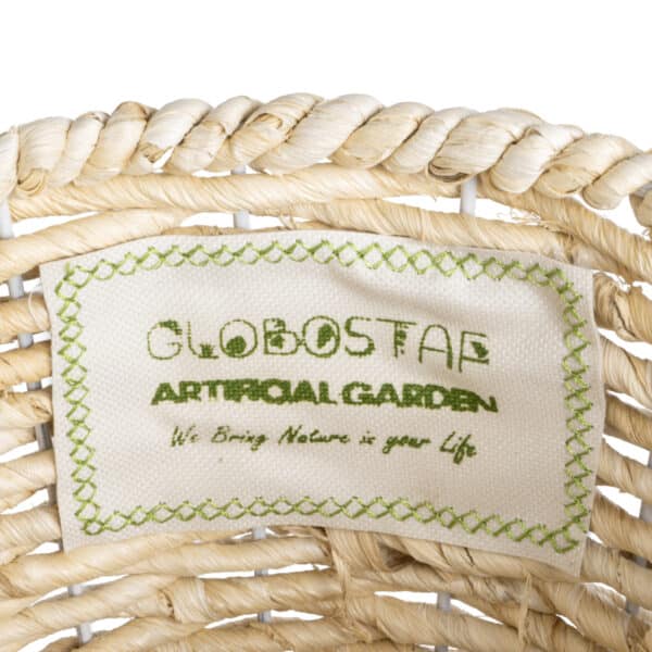 GloboStar® Artificial Garden LIMNOS 20582 Διακοσμητικό Πλεκτό Κασπώ Γλάστρα - Flower Pot Μπεζ με Μπεζ Ξύλο Φ26 x Υ66cm | 32,48 €