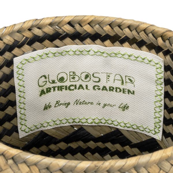 GloboStar® Artificial Garden VERMONT 20586 Διακοσμητικό Πλεκτό Καλάθι - Κασπώ Γλάστρα - Flower Pot Καφέ με Μαύρο Φ14 x Υ23cm | 14,41 €