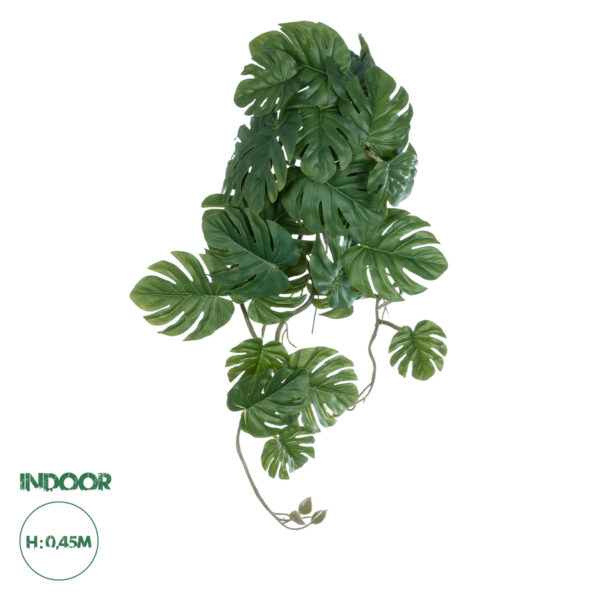 GloboStar® Artificial Garden MONSTERA HANGING PLANT 20605 Τεχνητό Διακοσμητικό Κρεμαστό Φυτό Μονστέρα Υ45cm | 9,90 €