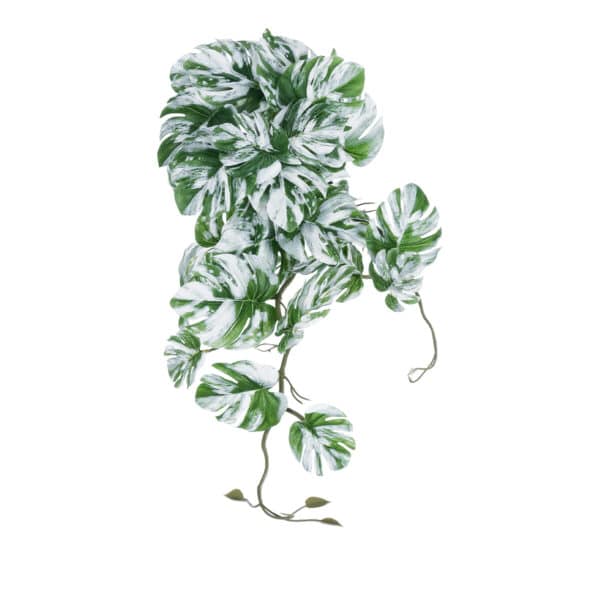 GloboStar® Artificial Garden ALBINO MONSTERA HANGING PLANT 20606 Τεχνητό Διακοσμητικό Κρεμαστό Φυτό Μονστέρα Υ45cm | 9,90 €