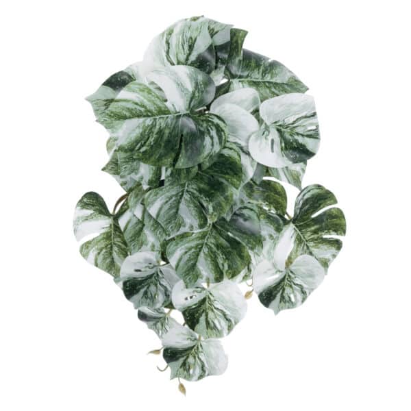 GloboStar® Artificial Garden ALBINO MONSTERA HANGING PLANT 20609 Τεχνητό Διακοσμητικό Κρεμαστό Φυτό Μονστέρα Υ45cm | 10,10 €