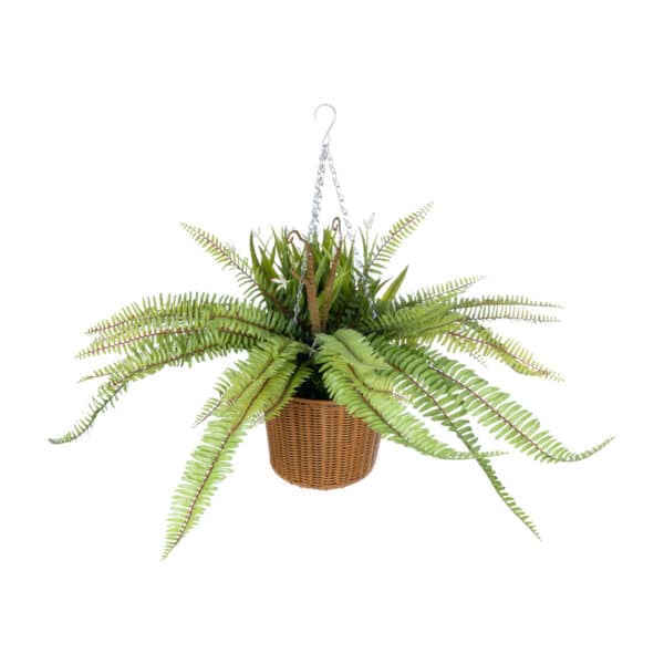 GloboStar® Artificial Garden FERN HANGING BOUQUET PLANT 20629 Τεχνητό Κρεμαστό Διακοσμητικό Φυτό Φτέρης Y56cm | 133,28 €