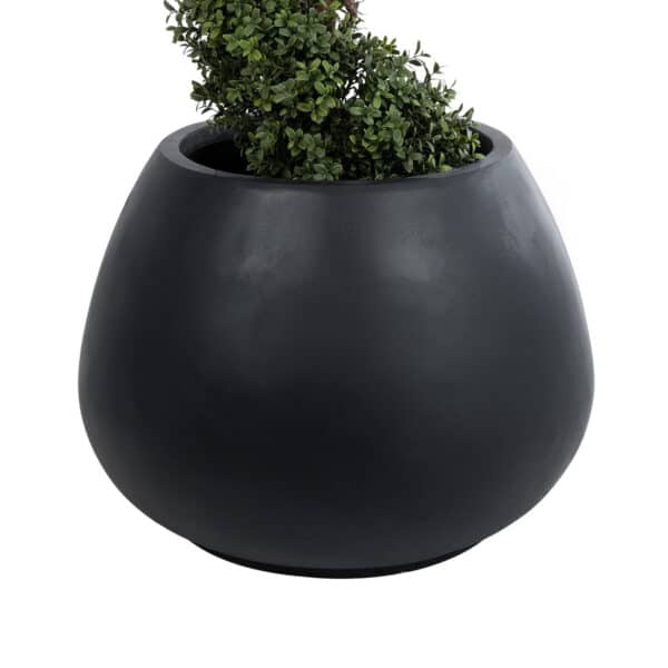 GloboStar® Artificial Garden COLOMBO 20695 Διακοσμητικό Πολυεστερικό Τσιμεντένιο Κασπώ Γλάστρα - Flower Pot Μαύρο Φ60 x Υ45cm | 131,22 €