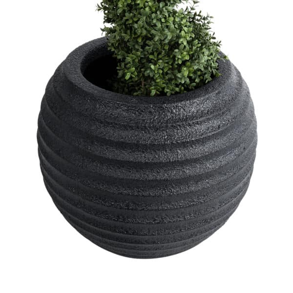 GloboStar® Artificial Garden ILAEIRA 20713 Επιδαπέδιο Πολυεστερικό Τσιμεντένιο Κασπώ Γλάστρα - Flower Pot Μαύρο Φ58 x Υ53cm | 127,67 €