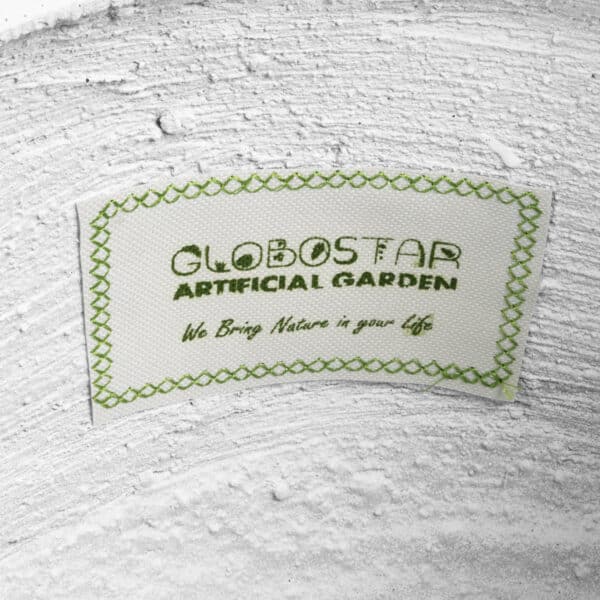 GloboStar® Artificial Garden CHELSEA 20802 Διακοσμητικό Πολυεστερικό Τσιμεντένιο Κασπώ Γλάστρα - Flower Pot Λευκό με Μαύρες Λεπτομέριες Μ25 x Π27 x Υ30cm | 71,82 €