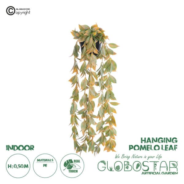 GloboStar® Artificial Garden HANGING POMELO LEAF 20871 - Τεχνητό Κρεμαστό Διακοσμητικό Φυτό Φύλλο Πομέλο Φ17 x Y50cm | 10,11 €