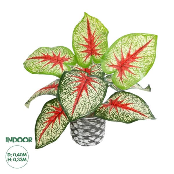 GloboStar® Artificial Garden CALADIUM 20891 Τεχνητό Διακοσμητικό Φυτό Τροπικό Φυτό Φ40 x Υ33cm | 10,32 €