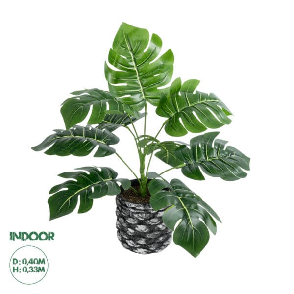 GloboStar® Artificial Garden MONSTERA 20893 Τεχνητό Διακοσμητικό Φυτό Μονστέρα Φ40 x Υ33cm | 9,41 €