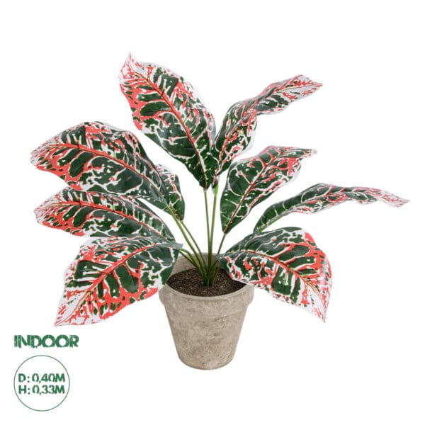 GloboStar® Artificial Garden RED AGLAONEMA POTTED PLANT 20901 Διακοσμητικό Φυτό Κόκκινο Αγλαόνημα Φ40 x Υ33cm | 8,46 €