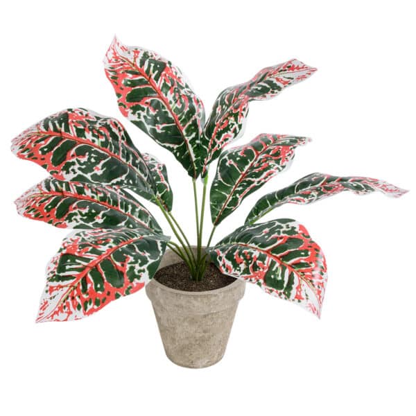 GloboStar® Artificial Garden RED AGLAONEMA POTTED PLANT 20901 Διακοσμητικό Φυτό Κόκκινο Αγλαόνημα Φ40 x Υ33cm | 8,46 €