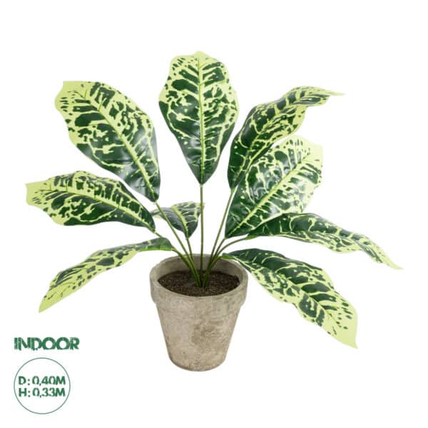 GloboStar® Artificial Garden YELLOW AGLAONEMA POTTED PLANT 20902 Διακοσμητικό Φυτό Κίτρινο Αγλαόνημα Φ40 x Υ33cm | 8,46 €