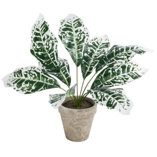 GloboStar® Artificial Garden WHITE AGLAONEMA POTTED PLANT 20903 Διακοσμητικό Φυτό Λευκό Αγλαόνημα Φ40 x Υ33cm | 8,46 €