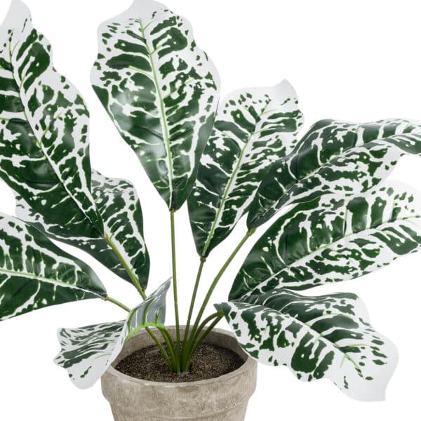 GloboStar® Artificial Garden WHITE AGLAONEMA POTTED PLANT 20903 Διακοσμητικό Φυτό Λευκό Αγλαόνημα Φ40 x Υ33cm | 8,46 €