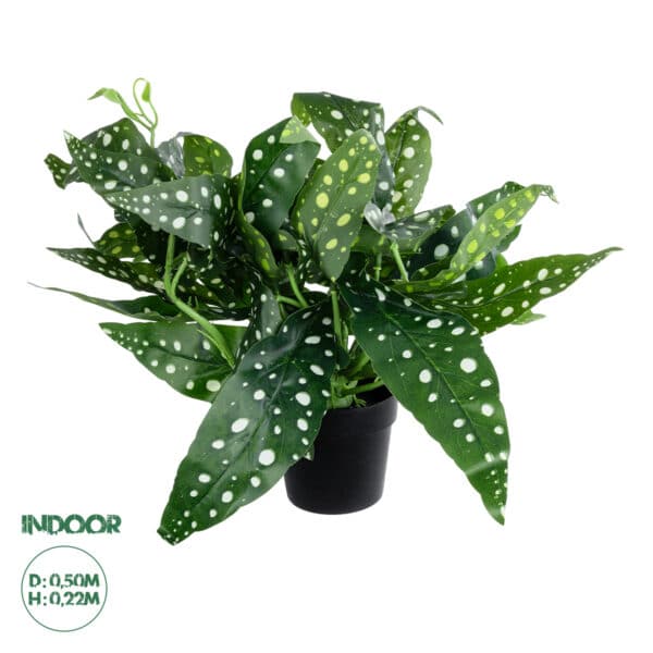 GloboStar® Artificial Garden BEGONIA POLKA DOT PLANT 20959 Διακοσμητικό Φυτό Βιγόνια Φ50 x Υ22cm | 11,49 €