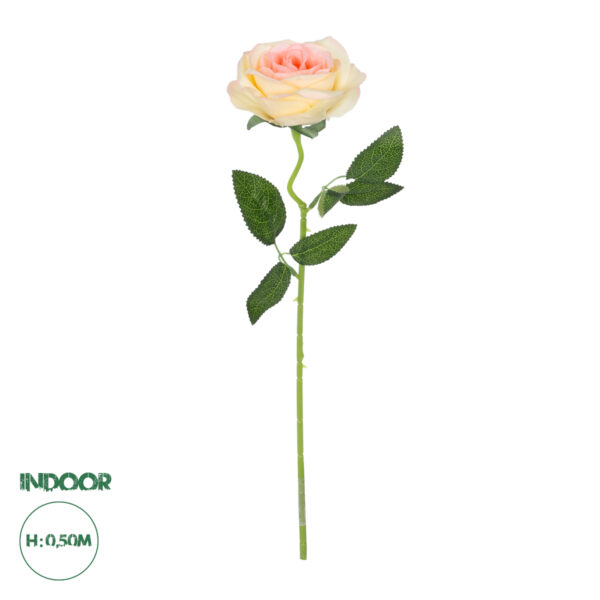 GloboStar® Artificial Garden CHAMPAGNE ROSE BRANCH 21141 Τεχνητό Διακοσμητικό Κλαδί Σαμπανιζέ Τριαντάφυλλο Y50cm | 1,59 €