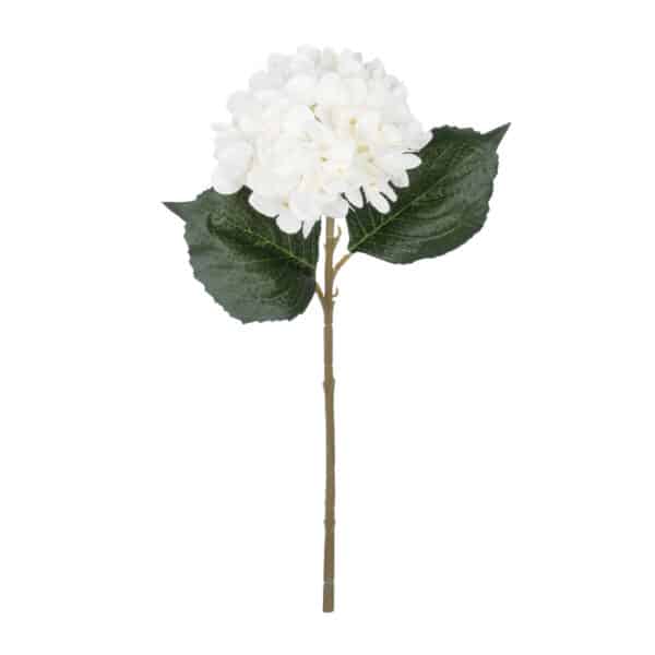 GloboStar® Artificial Garden WHITE HYDRANGEA BRANCH 21173 Τεχνητό Διακοσμητικό Κλαδί Ορτανσίας Λευκό Y47cm | 4,37 €