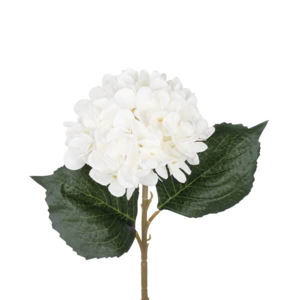 GloboStar® Artificial Garden WHITE HYDRANGEA BRANCH 21173 Τεχνητό Διακοσμητικό Κλαδί Ορτανσίας Λευκό Y47cm | 4,37 €