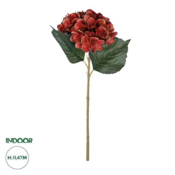 GloboStar® Artificial Garden RED HYDRANGEA BRANCH 21174 Τεχνητό Διακοσμητικό Κλαδί Ορτανσίας Κόκκινο Y47cm | 4,37 €