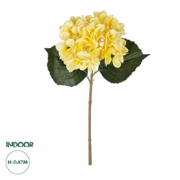 GloboStar® Artificial Garden YELLOW HYDRANGEA BRANCH 21176 Τεχνητό Διακοσμητικό Κλαδί Ορτανσίας Κίτρινης Y47cm | 4,37 €