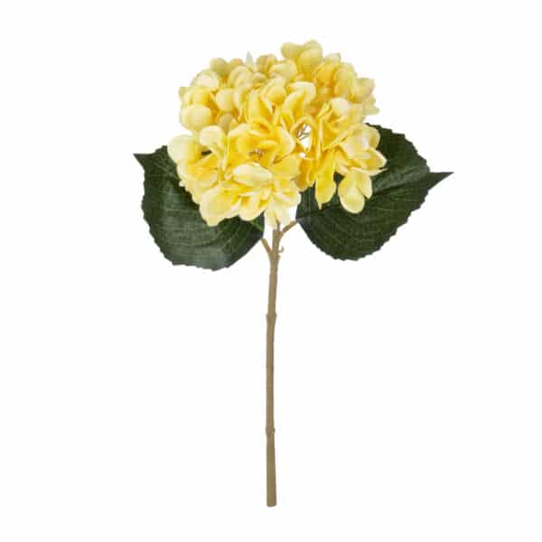 GloboStar® Artificial Garden YELLOW HYDRANGEA BRANCH 21176 Τεχνητό Διακοσμητικό Κλαδί Ορτανσίας Κίτρινης Y47cm | 4,37 €