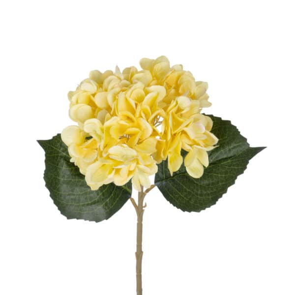 GloboStar® Artificial Garden YELLOW HYDRANGEA BRANCH 21176 Τεχνητό Διακοσμητικό Κλαδί Ορτανσίας Κίτρινης Y47cm | 4,37 €