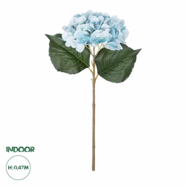 GloboStar® Artificial Garden SKY BLUE HYDRANGEA BRANCH 21177 Τεχνητό Διακοσμητικό Κλαδί Ορτανσίας Γαλάζιο Y47cm | 4,37 €