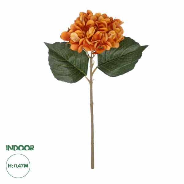 GloboStar® Artificial Garden ORANGE HYDRANGEA BRANCH 21179 Τεχνητό Διακοσμητικό Κλαδί Ορτανσίας Πορτοκαλί Y47cm | 4,37 €