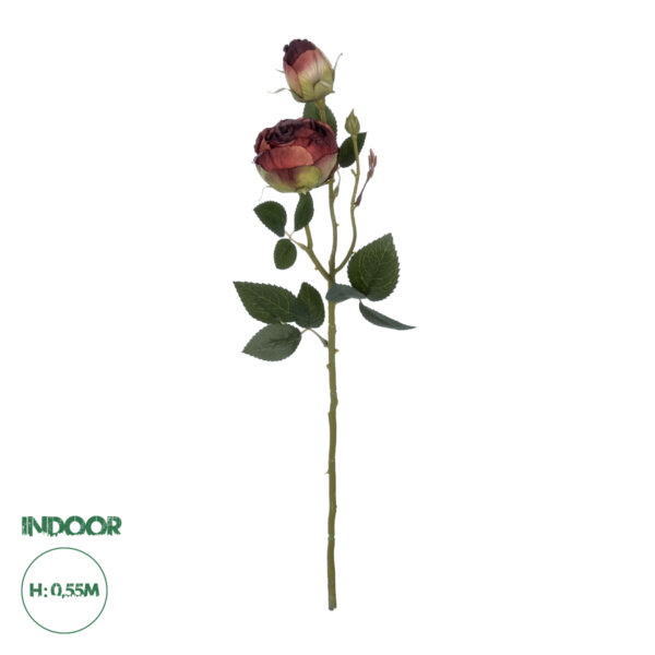 GloboStar® Artificial Garden RED DAMASK CLIMBING ROSE BRANCH 21197 Τεχνητό Διακοσμητικό Κλαδί Τριαντάφυλλο Κόκκινο Y55cm | 3,22 €