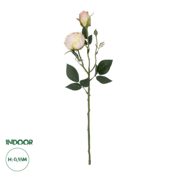 GloboStar® Artificial Garden CHAMPAGNE DAMASK CLIMBING ROSE BRANCH 21198 Τεχνητό Διακοσμητικό Κλαδί Τριαντάφυλλο Σαμπανιζέ Y55cm | 3,22 €