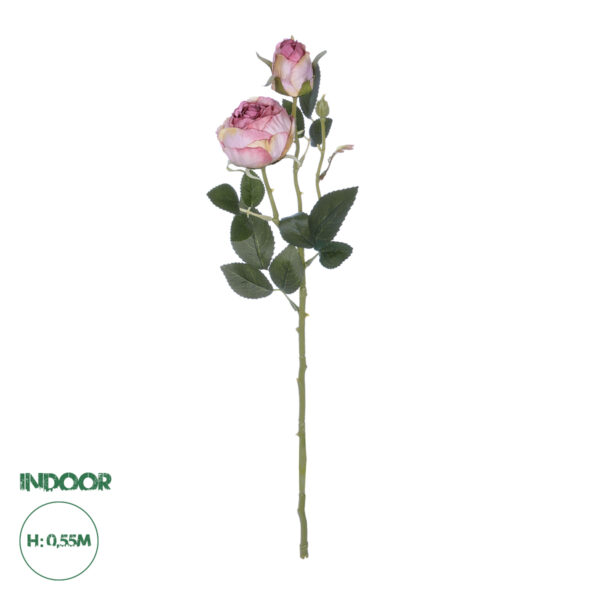 GloboStar® Artificial Garden PINK DAMASK CLIMBING ROSE BRANCH 21199 Τεχνητό Διακοσμητικό Κλαδί Τριαντάφυλλο Σαμπανιζέ Y55cm | 3,22 €