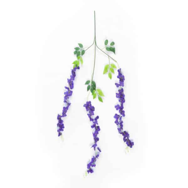 GloboStar® Artificial Garden VIOLET WISTERIA FLOWER BRANCH 21509 Σετ 12 Τεχνητά Διακοσμητικά κλαδιά Βιστέριας Βιολετί Φ45 x Υ120cm | 15,40 €