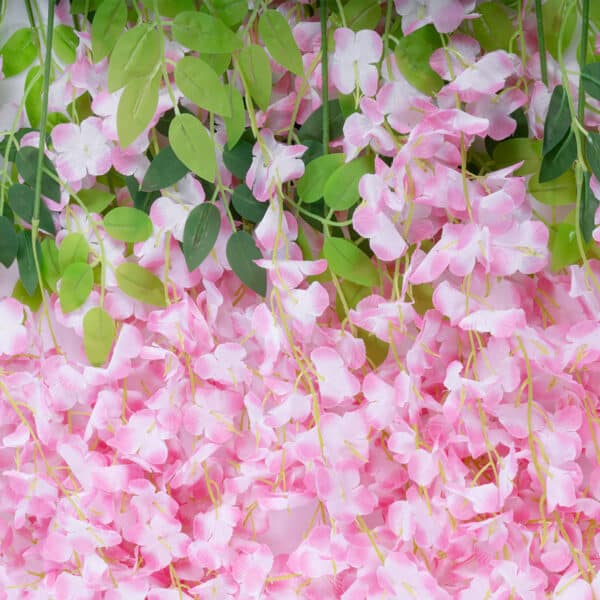 GloboStar® Artificial Garden PALE PINK WISTERIA FLOWER BRANCH 21511 Σετ 12 Τεχνητά Διακοσμητικά κλαδιά Βιστέριας Απαλό Ροζ Φ45 x Υ120cm | 15,40 €