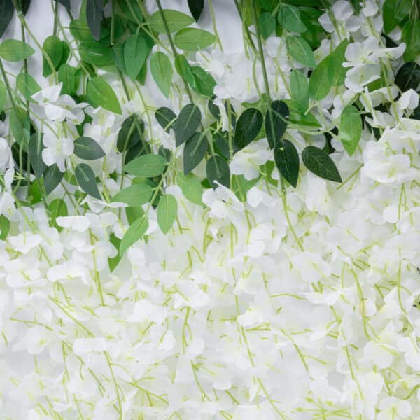 GloboStar® Artificial Garden WHITE WISTERIA FLOWER BRANCH 21513 Σετ 12 Τεχνητά Διακοσμητικά κλαδιά Βιστέριας Λευκό Φ45 x Υ120cm | 15,70 €