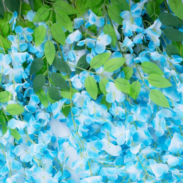 GloboStar® Artificial Garden BLUE WISTERIA FLOWER BRANCH 21515 Σετ 12 Τεχνητά Διακοσμητικά κλαδιά Βιστέριας Μπλέ Φ45 x Υ120cm | 15,71 €