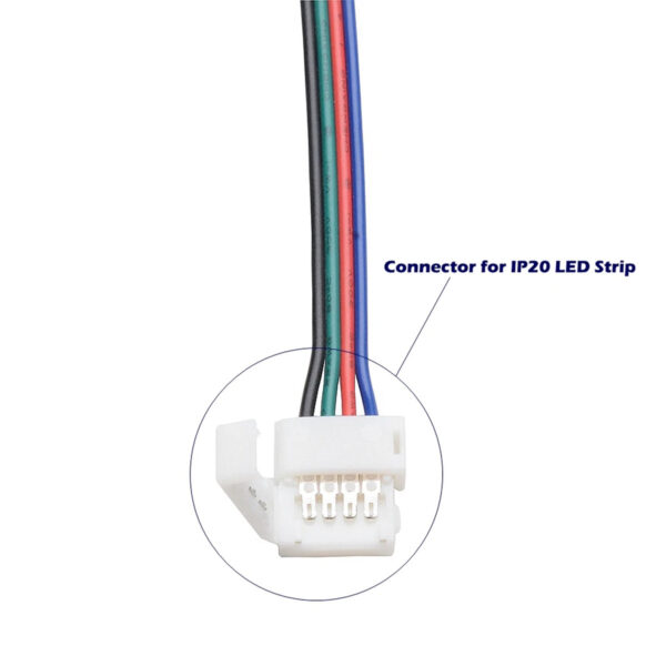 100061 Ταχυσύνδεσμος Τροφοδοσίας - Strip To Power Connector 4 PIN Male για Ένωση 1 x RGB Ταινία LED Πλάτους 10mm | 0,95 €