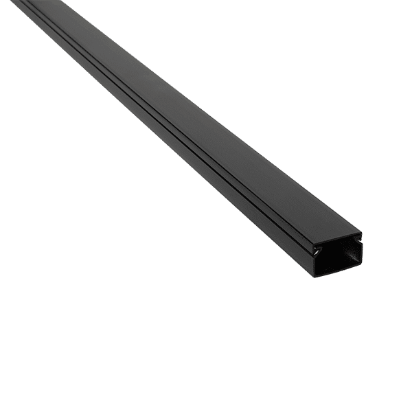 2m. 16X16 PLASTIC CABLE TRUNKING CT2 BLACK