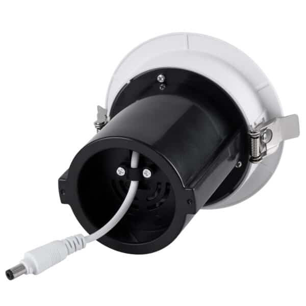 GloboStar® VIRGO-M 60307 Χωνευτό LED Spot Downlight TrimLess Φ11cm 12W 1500lm 36° AC 220-240V IP20 Φ11cm x Υ11.5cm - Στρόγγυλο - Λευκό με Μαύρο Κάτοπτρο - Θερμό Λευκό 2700K - Bridgelux COB - 5 Years Warranty | 42,84 €