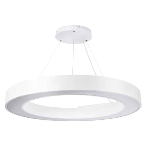 GloboStar® RA 61197 Κρεμαστό Φωτιστικό Δαχτυλίδι-Κύκλος LED CCT 75W 8250lm 120° AC 220-240V - Εναλλαγή Φωτισμού μέσω Τηλεχειριστηρίου All In One Ψυχρό 6000k+Φυσικό 4500k+Θερμό 2700k Dimmable Φ80cm - Λευκό - 3 Years Warranty | 146,17 €