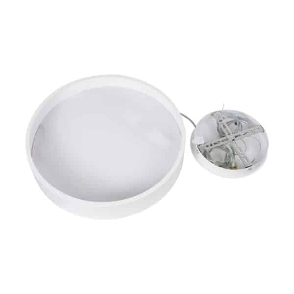 GloboStar® BURTON 61201-P Κρεμαστή Πλαφονιέρα Οροφής LED CCT 67W 7370lm 120° AC 220-240V - Εναλλαγή Φωτισμού μέσω Τηλεχειριστηρίου All In One Ψυχρό 6000k+Φυσικό 4500k+Θερμό 2700k Dimmable Φ40cm - Λευκό - 3 Years Warranty | 70,89 €