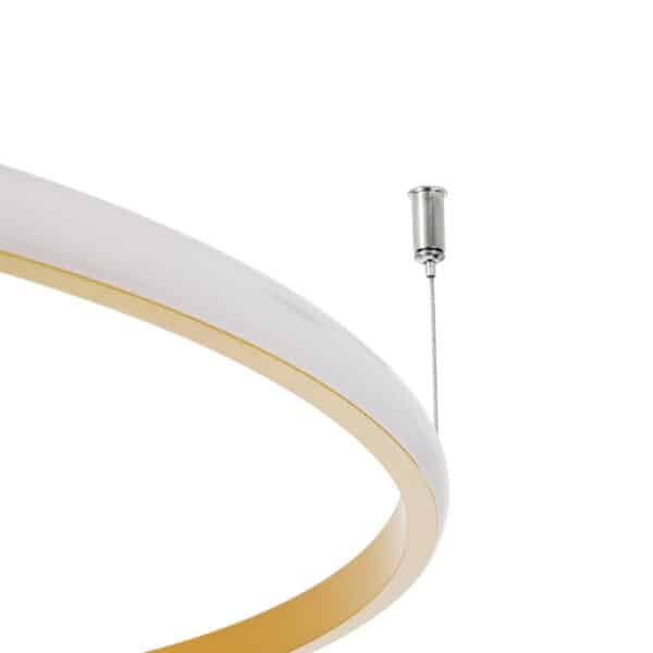 GloboStar® VERONA 61225 Φωτιστικό Οροφής Δαχτυλίδι-Κύκλος LED CCT 36W 4032lm 360° AC 220-240V - Εναλλαγή Φωτισμού μέσω Διακόπτη On/Off All In One Ψυχρό 6000k+Φυσικό 4500k+Θερμό 2700K Φ60 x Υ26cm - Χρυσό Βούρτσας - 3 Χρόνια Εγγύηση | 51,55 €