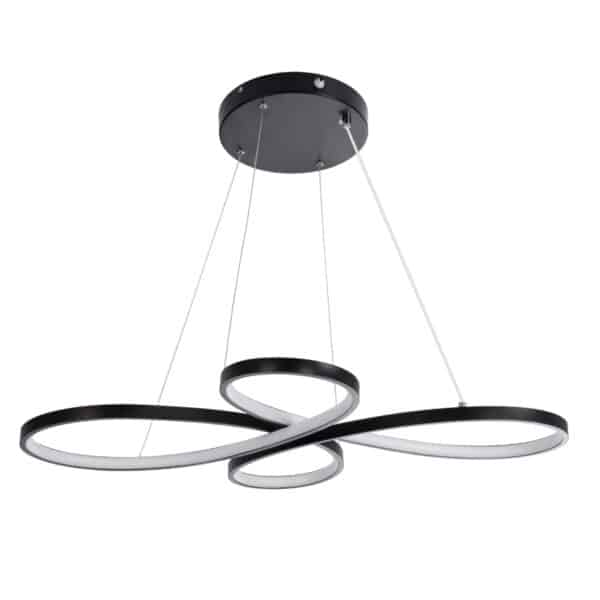 GloboStar® BUTTERFLY 61391 Κρεμαστό Φωτιστικό Οροφής Design LED CCT 75W 8400lm 300° AC 220-240V - Εναλλαγή Φωτισμού μέσω Τηλεχειριστηρίου All In One Ψυχρό 6000k+Φυσικό 4500k+Θερμό 2700k Dimmable Μ71 x Π52 x Υ4cm - Μαύρο - 3 Years Warranty | 129,03 €