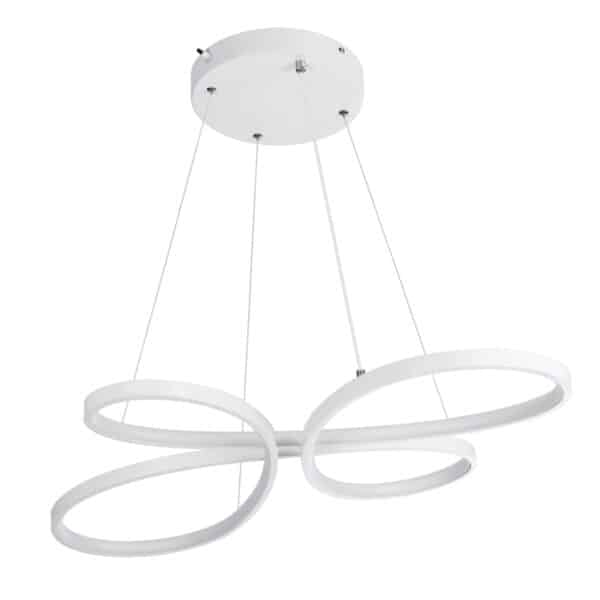 GloboStar® BUTTERFLY 61392 Κρεμαστό Φωτιστικό Οροφής Design LED CCT 75W 8400lm 300° AC 220-240V - Εναλλαγή Φωτισμού μέσω Τηλεχειριστηρίου All In One Ψυχρό 6000k+Φυσικό 4500k+Θερμό 2700k Dimmable Μ71 x Π52 x Υ4cm - Λευκό - 3 Years Warranty | 129,03 €