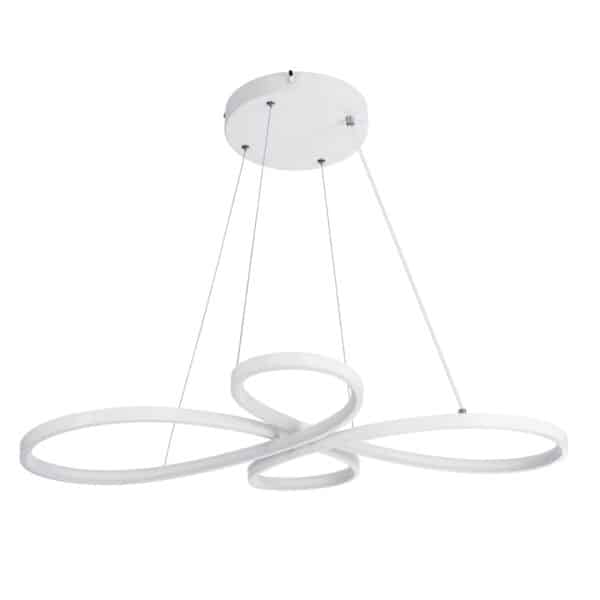 GloboStar® BUTTERFLY 61392 Κρεμαστό Φωτιστικό Οροφής Design LED CCT 75W 8400lm 300° AC 220-240V - Εναλλαγή Φωτισμού μέσω Τηλεχειριστηρίου All In One Ψυχρό 6000k+Φυσικό 4500k+Θερμό 2700k Dimmable Μ71 x Π52 x Υ4cm - Λευκό - 3 Years Warranty | 129,03 €